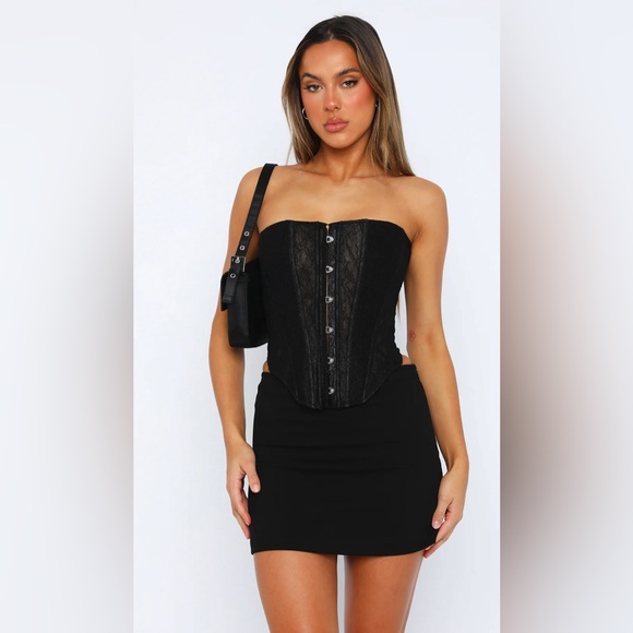 White Fox Boutique Never Ending Secrets Bustier Black Size S NWT - Picture 3 of 7